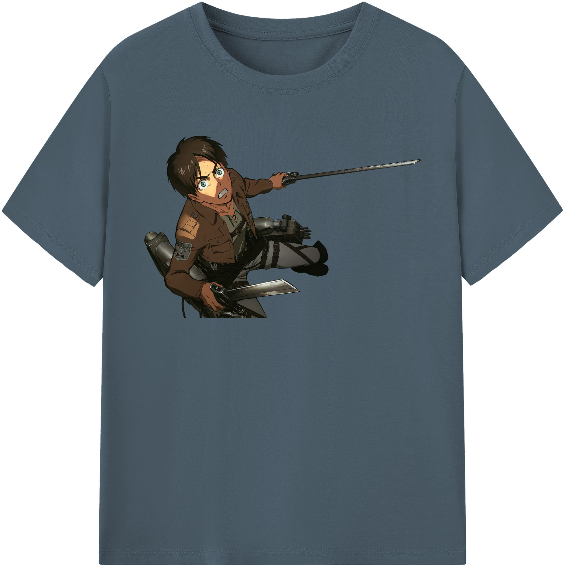（画像用） 進撃の巨人 エレン･イェーガー Attack on Titan Eren Jäger 綿100％半袖Tシャツ（フロントプリント）